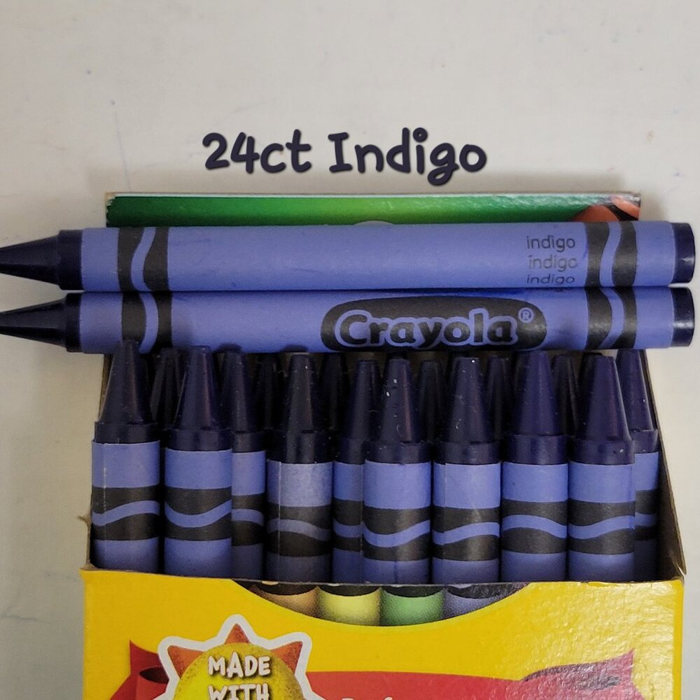 (24) Crayola Crayons (Indigo) Single Color Bulk Lot